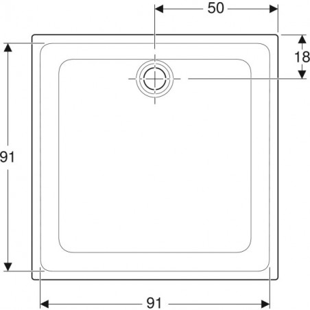 Renova 100x100 ultraflache, rutschfeste Einbauwanne