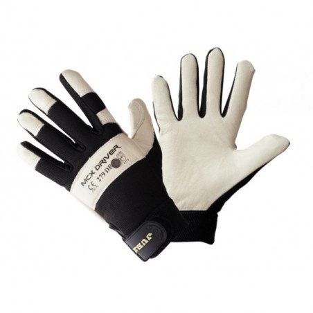 Textile leather glove, size 9, for general work and power tools