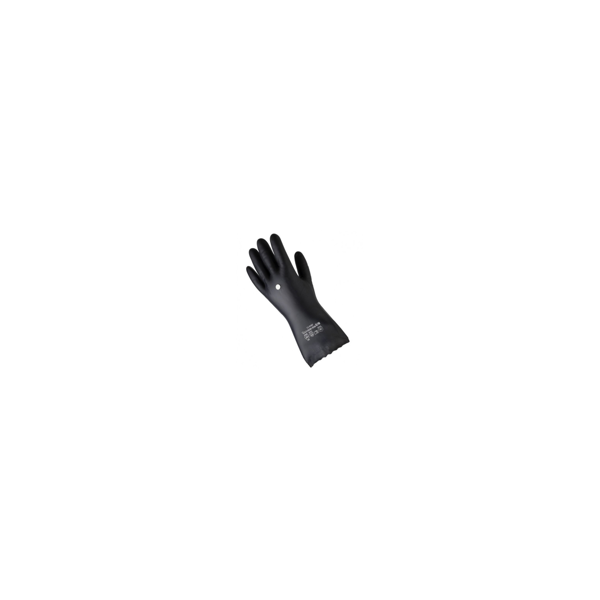 Black PVC glove for precision work, solvents and fuel oil, size 10