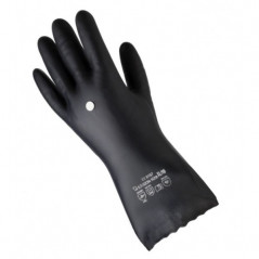 Schwarzer PVC-Handschuh für Präzisionsarbeiten, Lösungsmittel und Heizöl, Größe 10