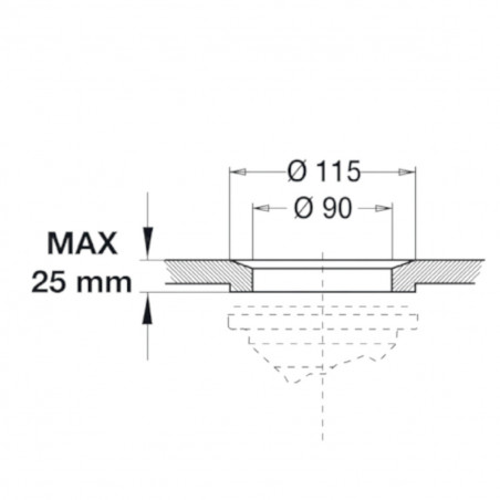 Cestello in PVC per scarico manuale del lavello da 80 mm di diametro