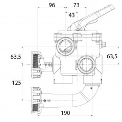 1"1/2 Classic plus multiport valve for ASTRAL side strainers.