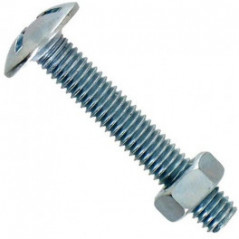 Bullone per stufa in acciaio zincato 4x20mm, 22 pezzi.