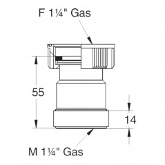 Siphon adapter, basin strainer female 1"1/4 swivel nut male 1"1/4