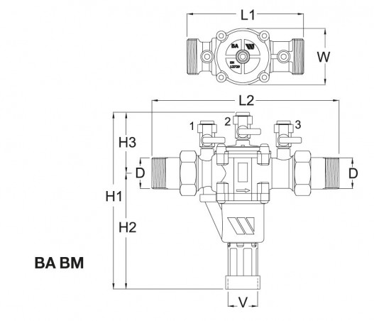 Prevenzione del riflusso WATTS BA-BM DN25