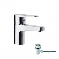 Single-lever basin mixer with drain, Titanium series, RAMON SOLER.