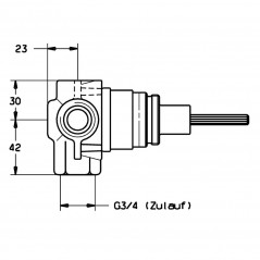 Deviatore a 3 vie per miscelatore da incasso per doccia, G 3/4", DN20