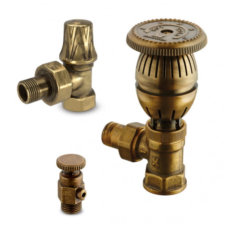 Thermostatic valve kit with 15x21 control elbow and air vent