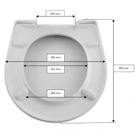 Abattant Selles ROYAN 2 mini, Allia Prima 2 Compact et Prima 2 Compact d'angle (0102001), blanc