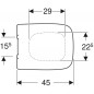 GEBERIT Renova sedile rettangolare per wc, fissaggio dall'alto, chiusura rallentata
