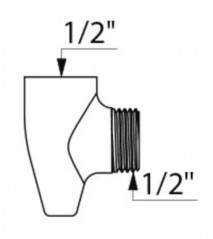 Anti-stagnation fitting for DELABIE shower mixer