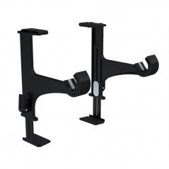 Two curtain rod holders for roller shutter boxes, black