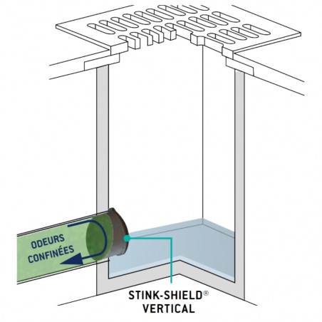 Clapet anti odeur Stink Shield vertical, diamètre 100/110 mm