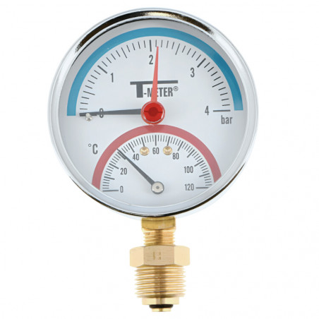 Radial manothermometer 0 to 4 bar, 15x21 (1/2") connection