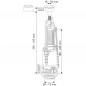 SWITCH 22 Einzelvolumen-WC-Mechanismus mit unterbrechbarem Druckknopf.