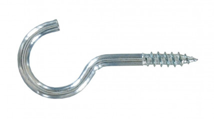 Galvanized steel hook 6x60mm, 2 pieces.