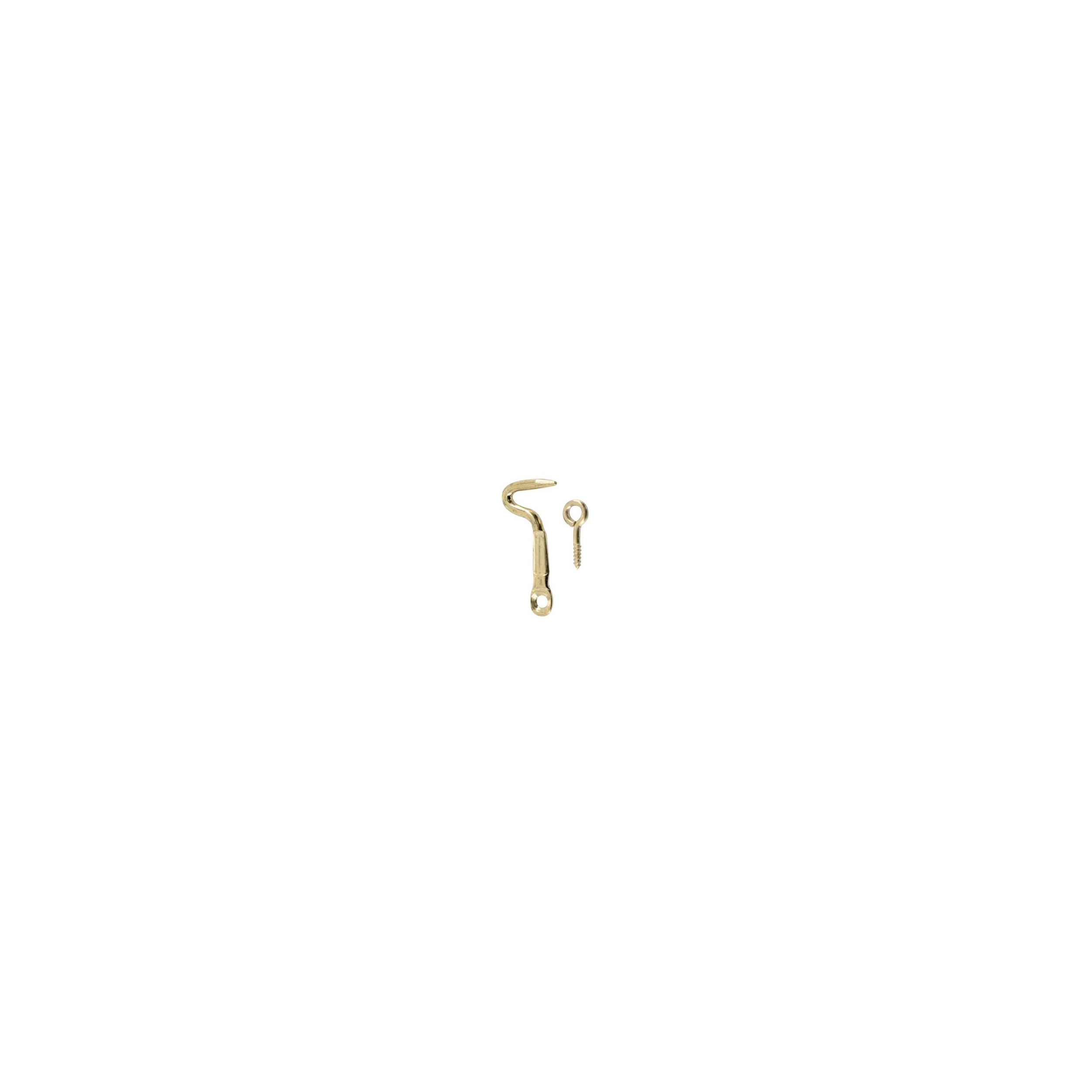 Half-round hook in brass-plated steel 3.5x25mm, 3 pieces.