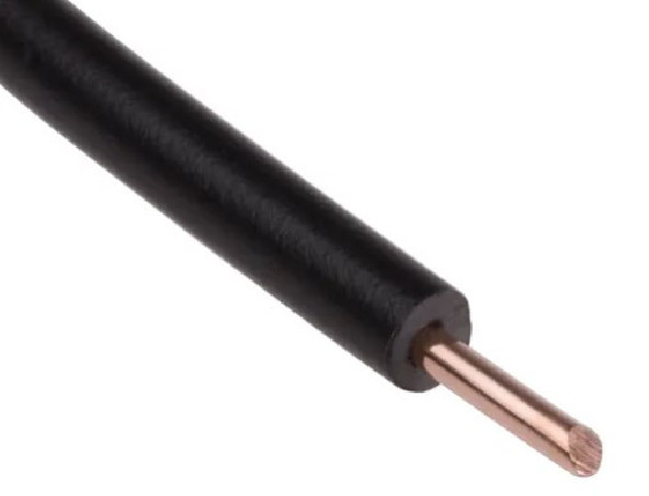 H07 V-U rigid core cable, 2.5mm2, black, 25m spool.