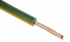 Câble à âme rigide H07 V-U, 1.5mm2, jaune et vert, bobine de 25m.