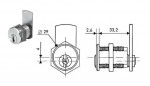 Pin tumbler approvato da PTT per cassette postali, 2 chiavi