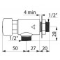 Robinet mural lave-mains temporisé TEMPOSTOP, mâle 15x21 avec bouton