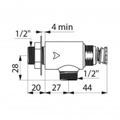 Robinet lave-mains cuve INOX temporisé TEMPOSTOP mâle 15x21