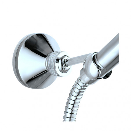 Universal swivel showerhead holder with bracket, abs chrome