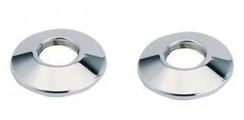 Rounded chrome-plated screw-on escutcheon 15x21 (pair)