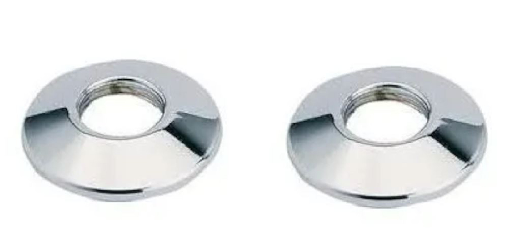 Rounded chrome-plated screw-on escutcheon 15x21 (pair)