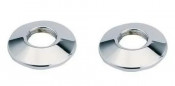 Rounded chrome-plated screw-on escutcheon 15x21 (pair)