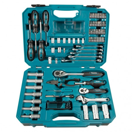 Coffret 87 outils mécaniques, clés, douilles, tournevis et accessoires bricolage