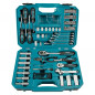 Coffret 87 outils mécaniques, clés, douilles, tournevis et accessoires bricolage