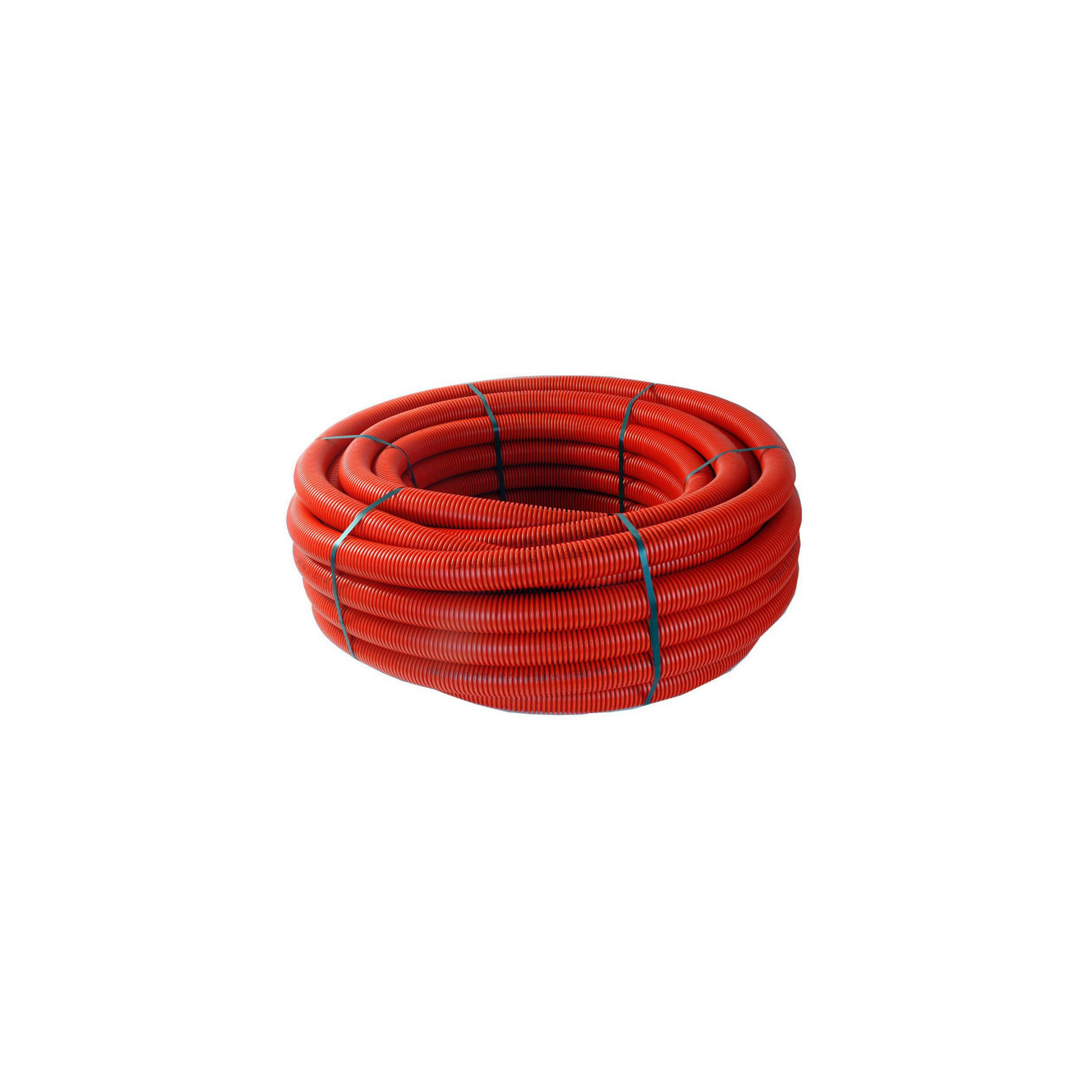 Couronne de gaine TPC rouge diamètre 90mm, longueur 25m.