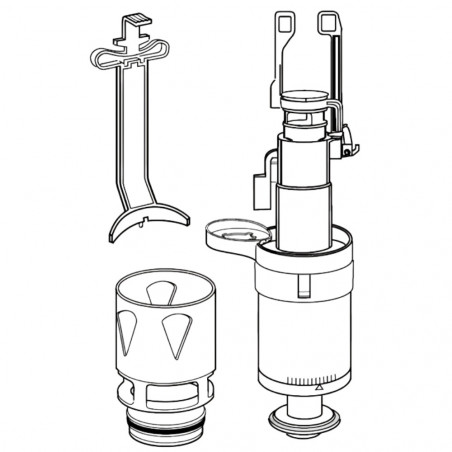 Valsir Winner 2004 to 2014 concealed cistern WC mechanism, two-touch