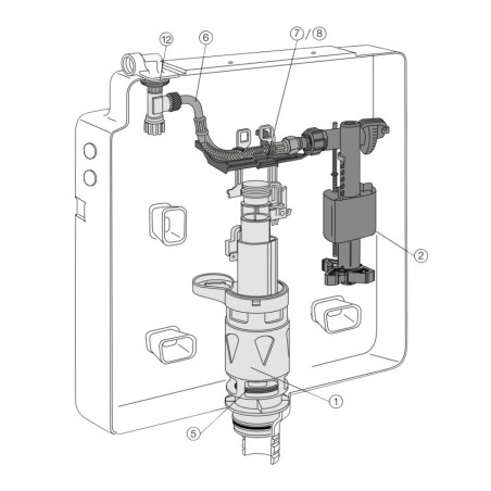 Valsir Winner 2004 to 2014 concealed cistern WC mechanism, two-touch