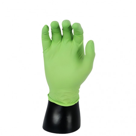 Box of 100 Green Mamba thick biodegradable nitrile gloves, size L, high resistance