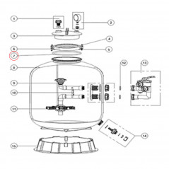 Junta tórica para tapa de filtro de arena de piscina XEO, diámetro 170 mm