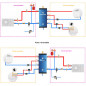 Wall-mounted 50 L steel mixing and buffer tank, 8 x 1"1/4 connections, heating and cooling