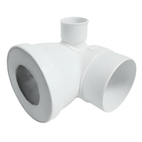 Short 90-degree male WC waste pipe, 40 mm straight connection