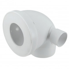 Short 90-degree male WC waste pipe, 40 mm straight connection