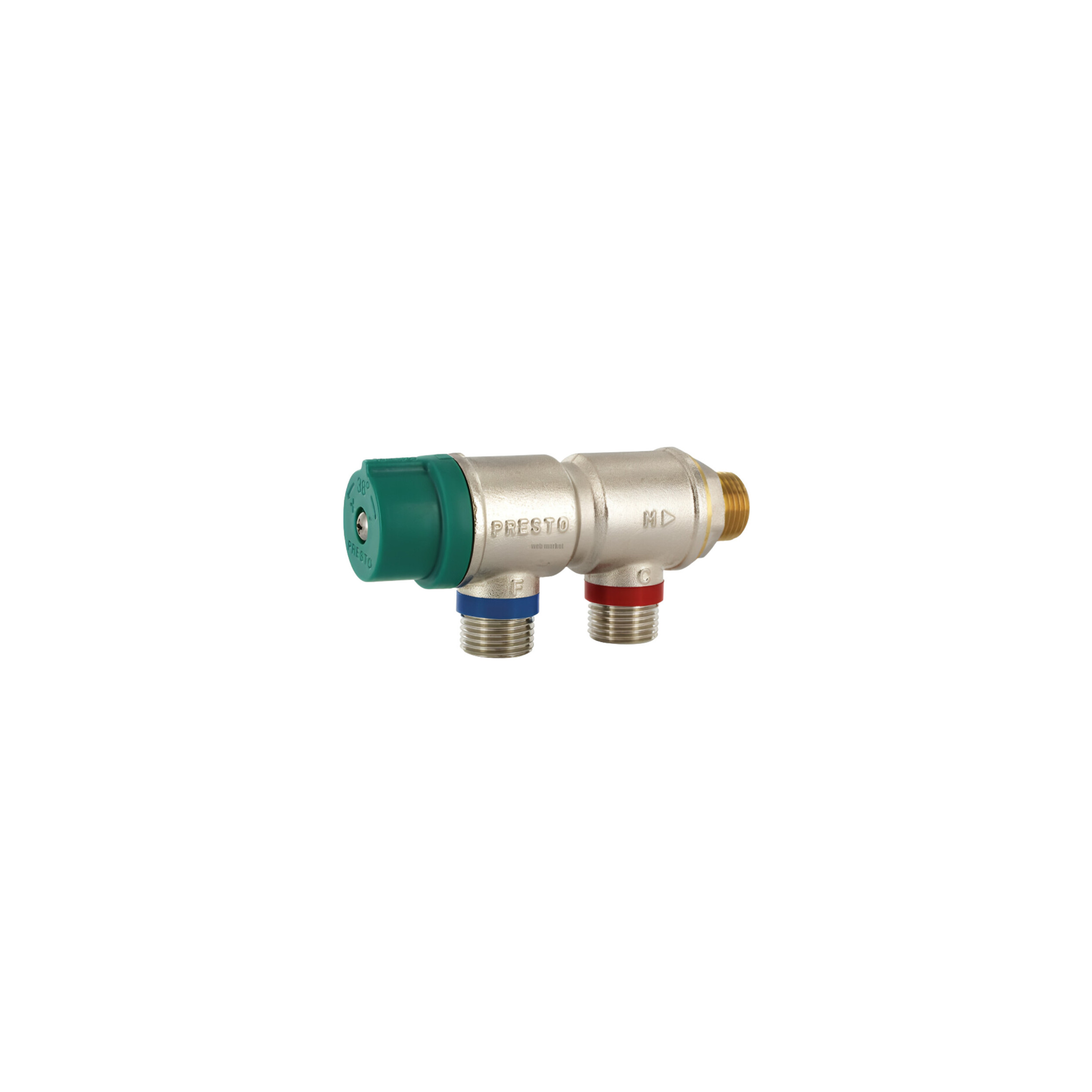 Thermostatic safety controller with 1/2" parallel inlet