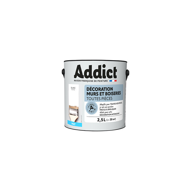 Matt white acrylic paint for walls and woodwork 2.5L.