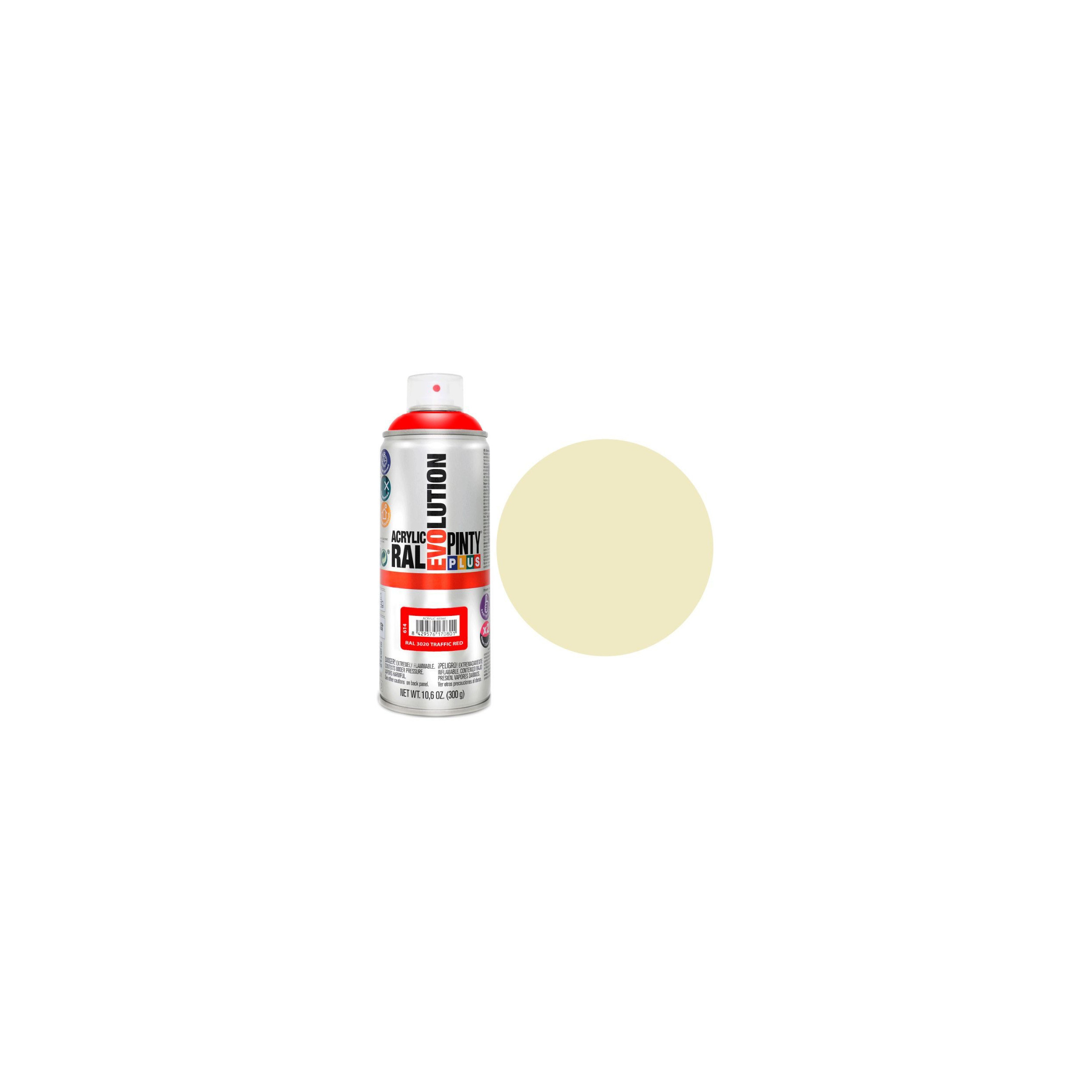 Bombe de peinture brillante beige RAL1015, 400ml.