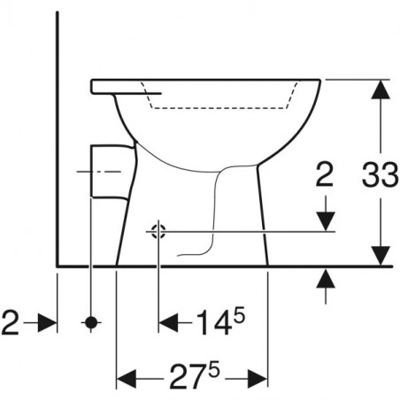 Cuvette WC au sol à fond creux BAMBINI pour enfants.