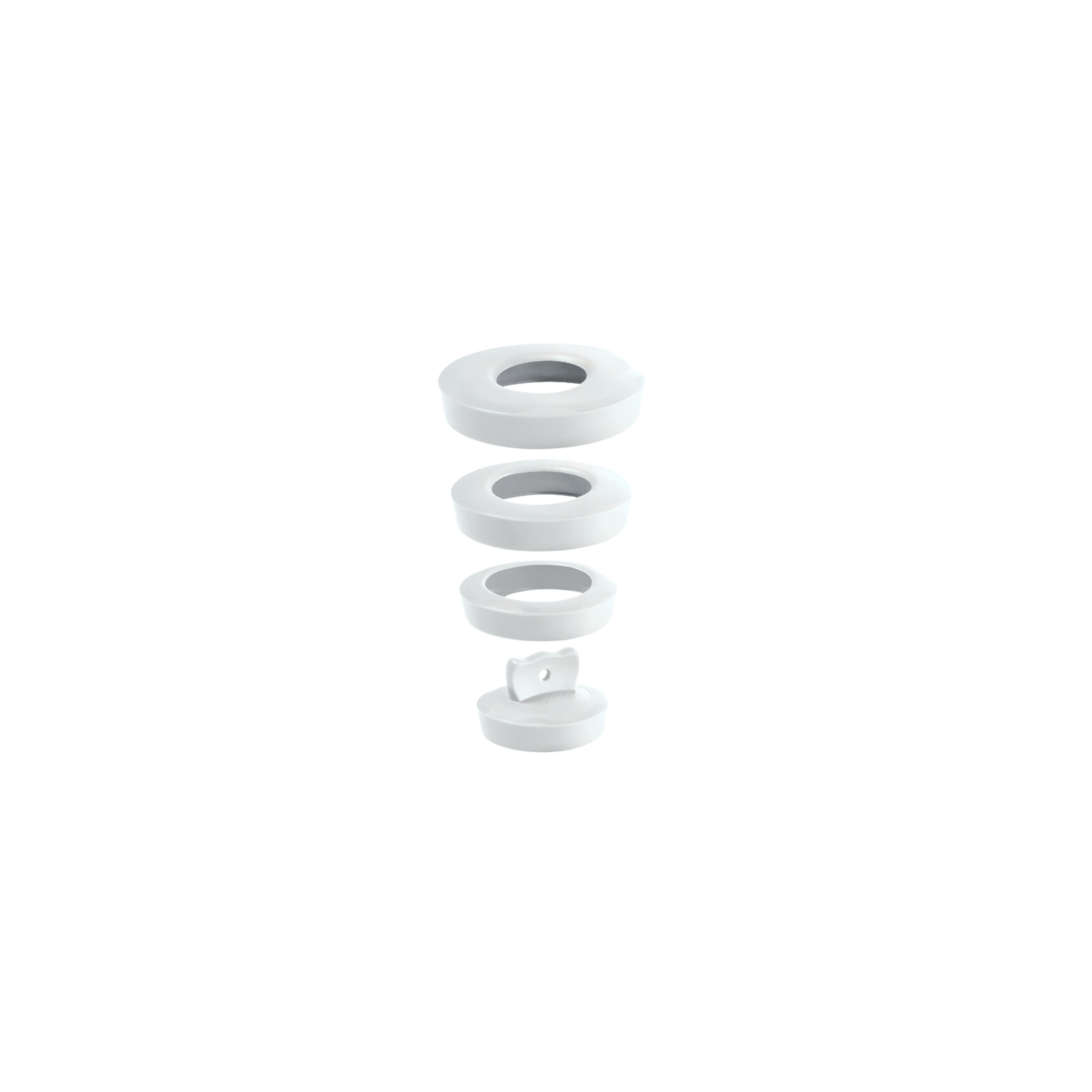 White universal drain plug for sink, washbasin, handbasin or bath, 36 to 58 mm