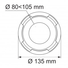 Anello e guarnizione tubo rigido per WC, uscita WC Ø 80-105 mm