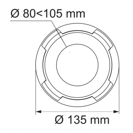 Anello e guarnizione tubo rigido per WC, uscita WC Ø 80-105 mm