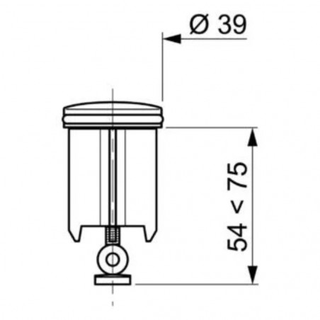 Badewannenablaufventil Durchmesser 39 mm, manipulationssicher verchromt