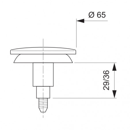 Edelstahlklappe für Badewanne und Waschbecken Quick clac, Durchmesser 65 mm