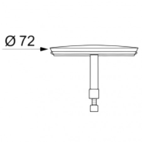 Clapet recouvrant diamètre 72 mm pour vidage baignoire à câble, brillant